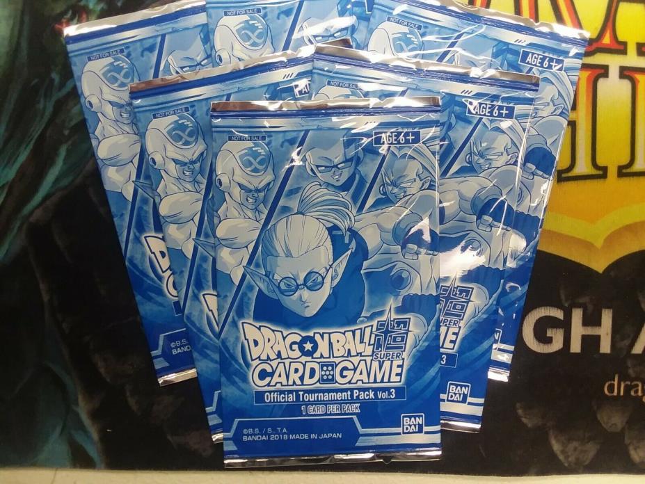 6x DBS Dragon Ball Super Tournament Pack Vol. 3 Promo Pack NEW Sealed Bandai x6