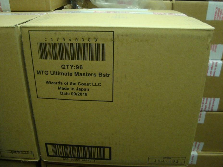 NEW! Magic Ultimate Masters Sealed Booster CASE 96 Packs 4 Box Toppers MTG