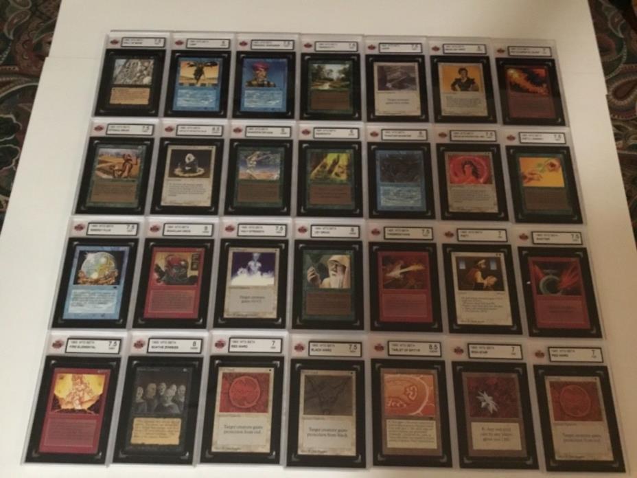 MAGIC THE GATHERING BETA 1993 GRADED 28 CARD COLLECTION