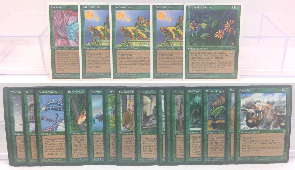Magic The Gathering Chronicles/Ice Age Lot of 32 Green MTG Fyndhorn Elves