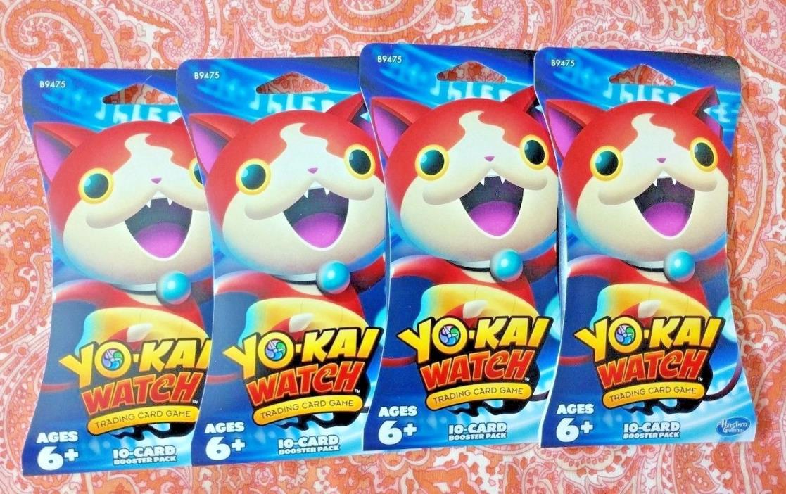 Lot of 4, Yo-Kai Watch Trading Card Game, Booster Packs: 4 PACKS = 40 CARDS!