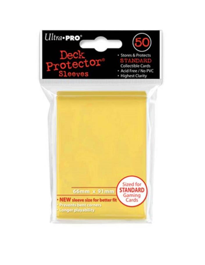 ULTRA PRO YELLOW Deck Protector Card Sleeves Magic Pokemon Standard 50 Sleeves