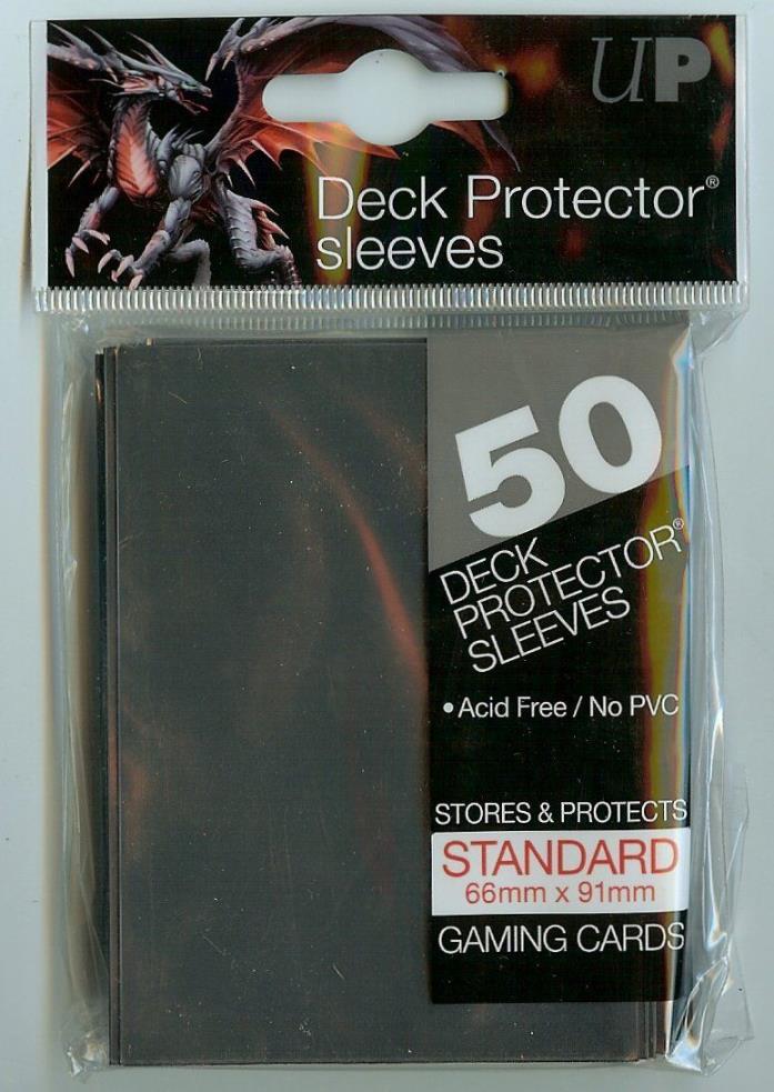ULTRA PRO BLACK Deck Protector Card Sleeves Magic Pokemon Standard 50 Sleeves