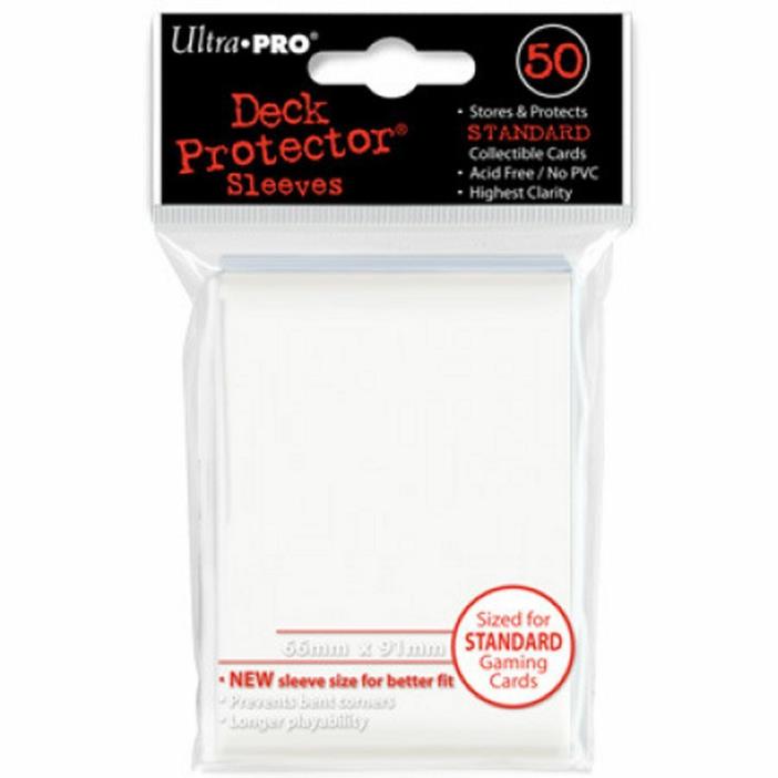 ULTRA PRO WHITE Deck Protector Card Sleeves Magic Pokemon Standard 50 Sleeves