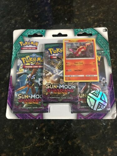 Pokemon Cards - Sun & Moon Guardians Rising - TURTONATOR BLISTER PACK 3Pks
