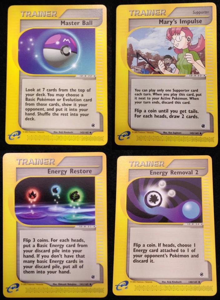 4X Pokemon Expedition Base Set 2002 Lot E-Card Master Ball 143 142 141 140 Mint