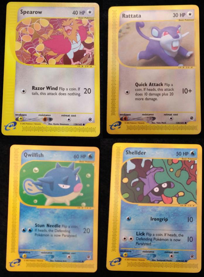 4X Pokemon Expedition Base Set 2002 Lot E-Card Rattata 128 130 127 129 Mint