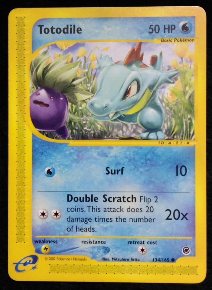 Pokemon Totodile 134 Expedition Base Set 2002 E-Card 134/165 Mint