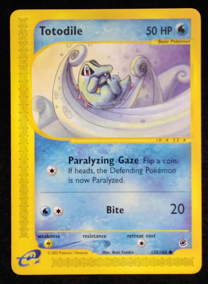 Pokemon Totodile 135 Expedition Base Set 2002 E-Card 135/165 Mint
