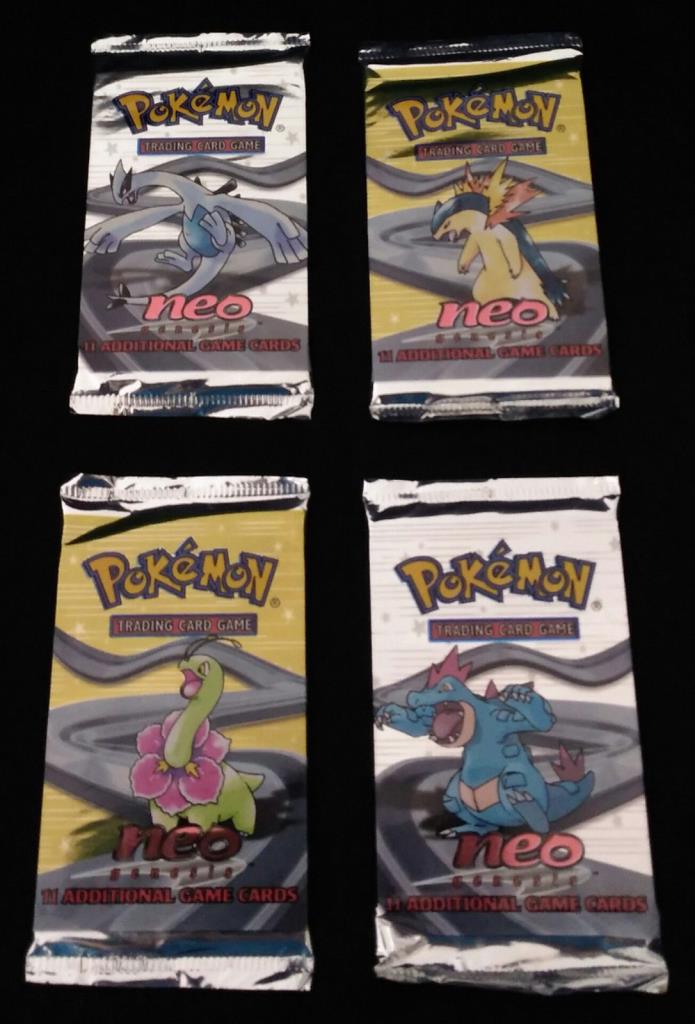 4X Pokemon Neo Genesis Booster Pack Set 4 Different Art Factory Sealed Mint