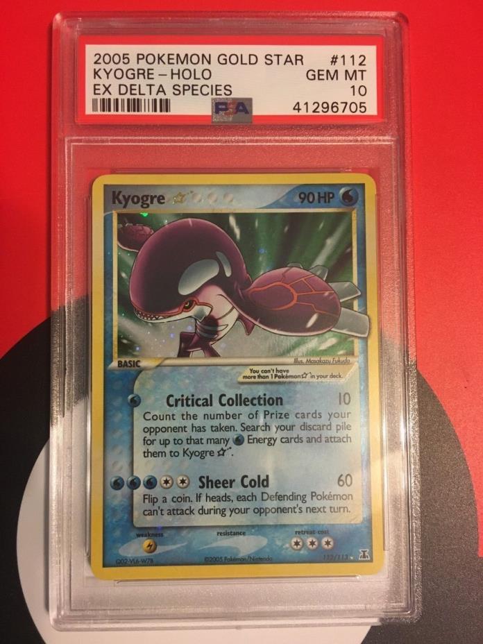 2005 Pokemon Ex Delta Species Kyogre Gold Star #112 PSA 10 Gem Mint
