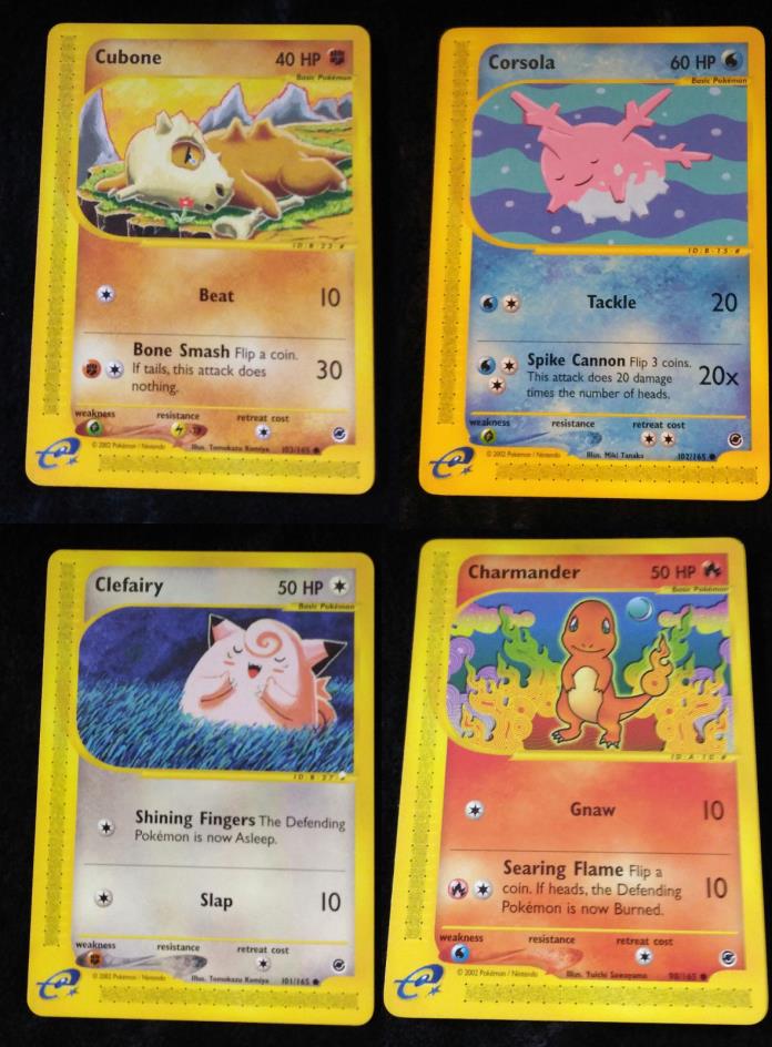 4X Pokemon Expedition Base Set 2002 Lot E-Card Charmander 98 101 102 103 Mint