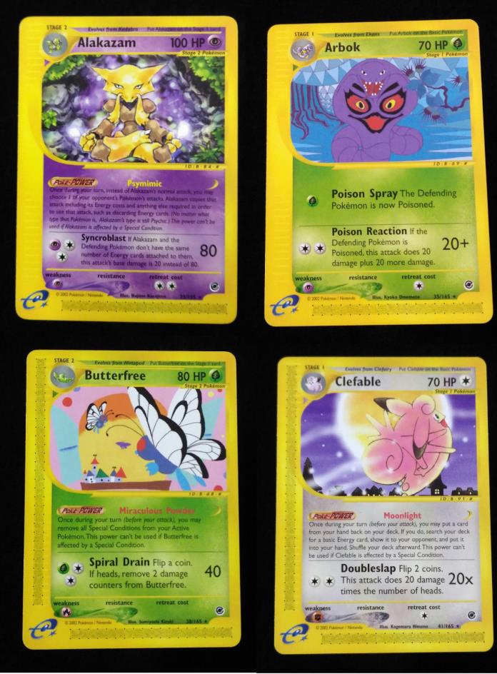 4X Pokemon Expedition Base Set 2002 Lot E-Card Alakazam 33 35 38 41 Mint