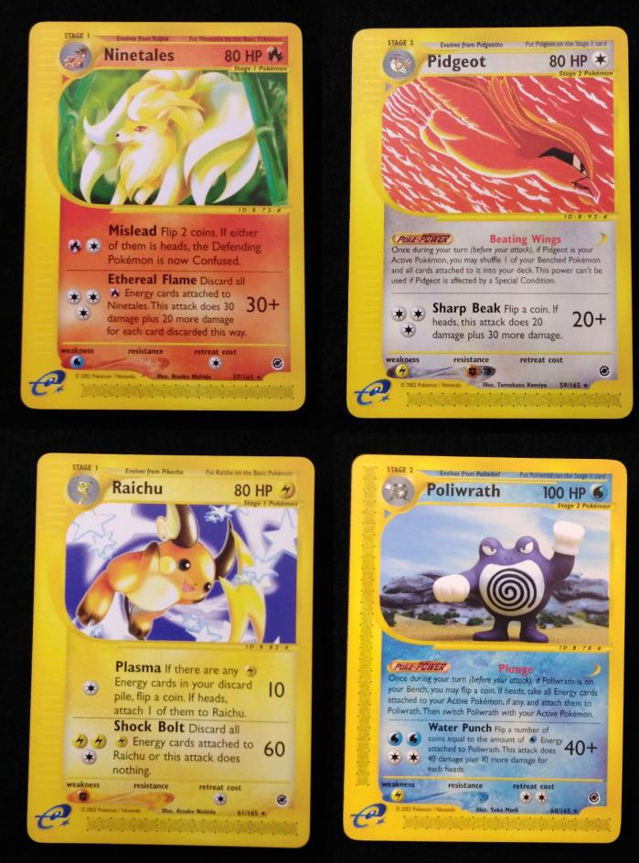 4X Pokemon Expedition Base Set 2002 Lot E-Card Ninetales 57/165 57 59 60 61 Mint