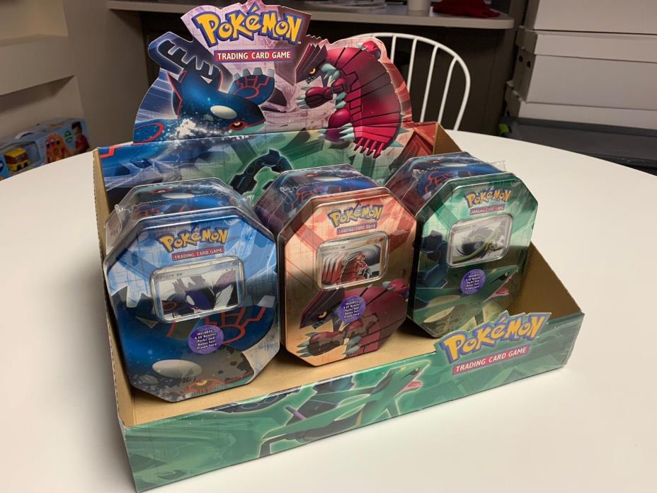 Pokemon EX Tin Set DISPLAY - New EX Emerald and Crystal Guardians Booster Packs