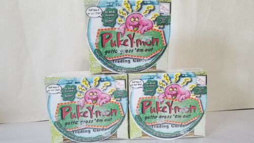 LOT OF 3 PUKEY-MON NEW/SEALED BOXES 36-PACKS PER BOX