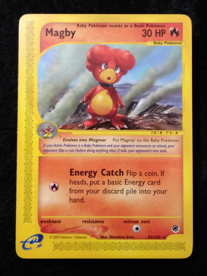 Pokemon Magby 52/165 Mint From Expedition Base Set 2002 E-Card RARE