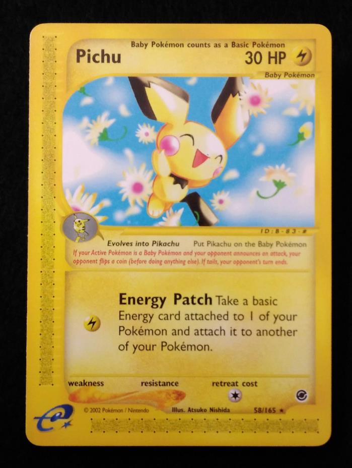 Pokemon Pichu 58/165 Mint From Expedition Base Set 2002 E-Card RARE