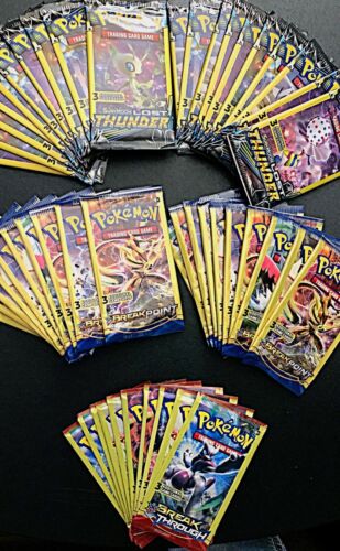 LOT OF (50) PACKS ?POKEMON~XY BREAK POINT~XY BREAK THROUGH~SUN&MOON LOST THUNDER