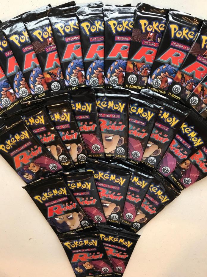 Lot of 31 Pokémon 1st First Edition New Sealed Team Rocket Booster Packs