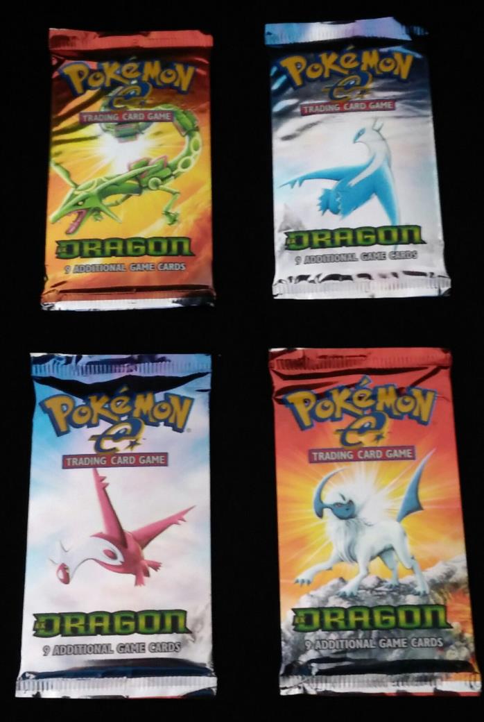 4X Pokemon EX Dragon Booster Pack Set 4 Different Art Factory Sealed Latios