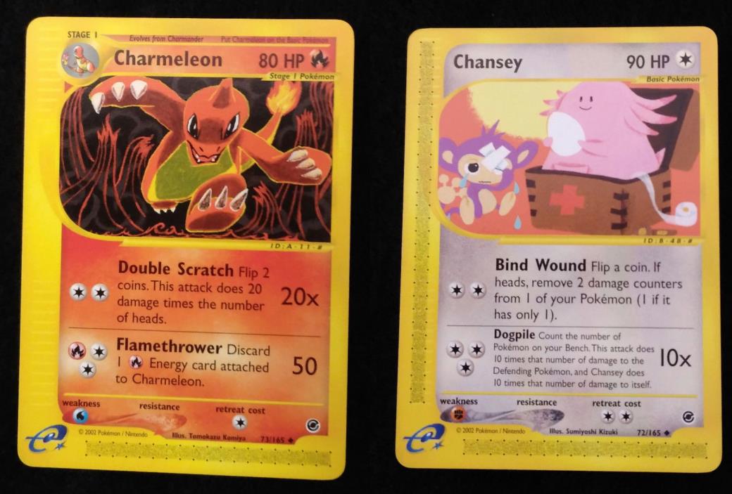 2X Pokemon Expedition Base Set 2002 Lot E-Card Charmeleon 73 Chansey 72  Mint