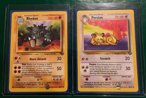 2 Jungle Set Pokemon NEAR MINT/MINT Uncommons Persian 42/64 Rhydon 45/64