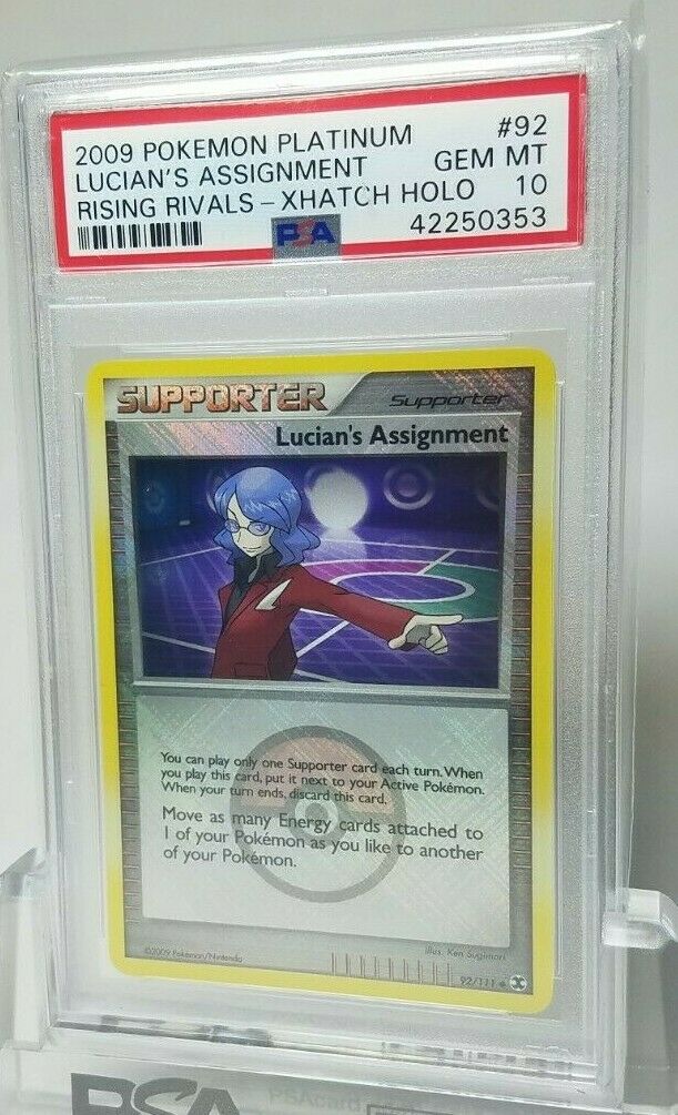 PSA 10 Gem Mint Lucian's Assignment League Promo Crosshatch 92 Pokemon Holo 2009