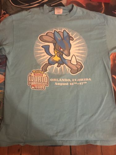 Pokemon Worlds Championship 2008 LUCARIO competitor Shirt M - Extremely Rare!