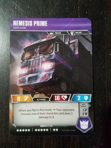 Transformers Trading Card TCG Wave 1 Nemesis Prime SRT28 Super Rare Foil