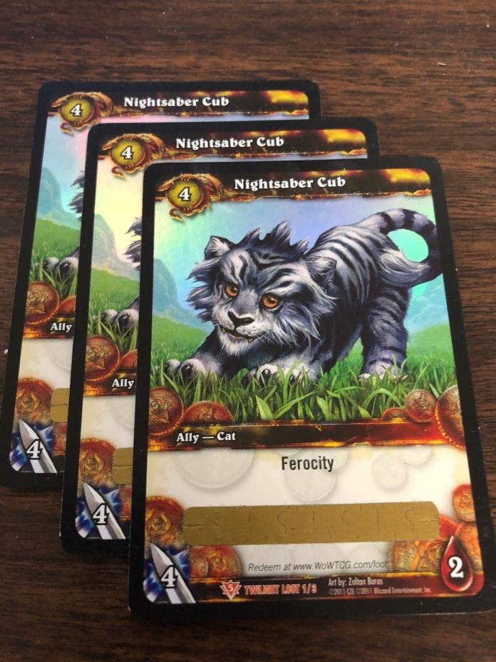 NIGHTSABER CUB PET LOOT UNSCRATCHED WOW WORLD OF WARCRAFT TCG RARE