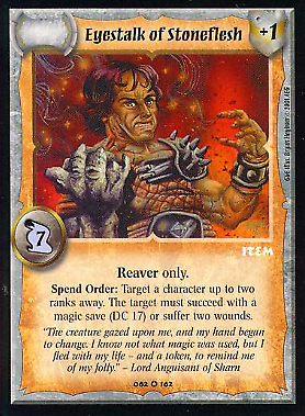 EYESTALK OF STONEFLESH Warlord CCG Saga of the Storm Reaver