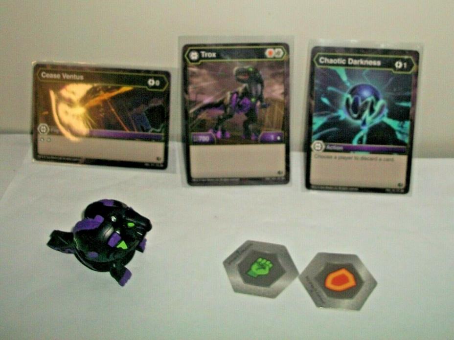 BAKUGAN Battle Brawlers Planet B700 BLACK TROX 3 cards 2 bakucores