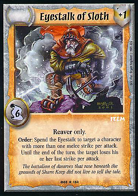 EYESTALK OF SLOTH Warlord CCG Saga of the Storm Reaver