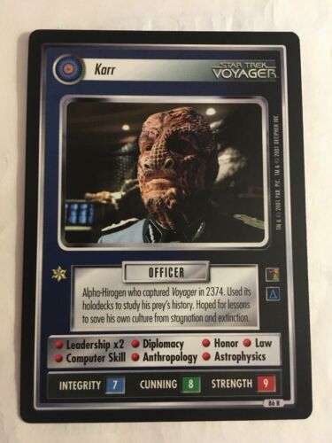 Star Trek CCG 1E Karr 86R Rare Card