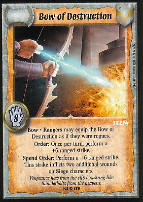 BOW OF DESTRUCTION Warlord CCG Saga of the Storm Rogue Ranger