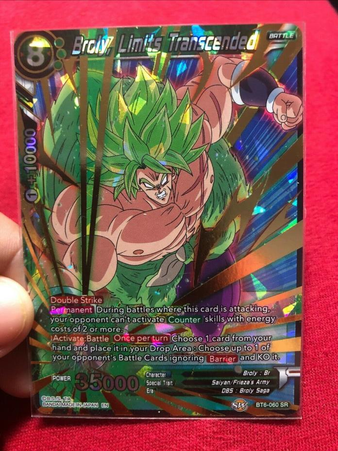 1 x Dragon Ball Super CCG Broly, Limits Transcended BT6-060 SR Foil [DK]