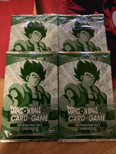 Dragon Ball Super Card Game Broly Pack Vol. 3 x4