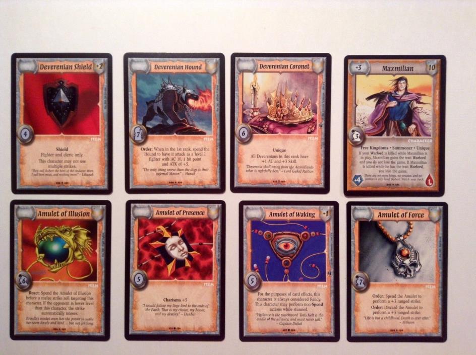 Warlord Saga of the Storm Cards  3 Deverenian Cards, 4 Amulet Cards, 1 Character