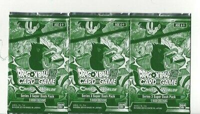 3 Dragon Ball Card Game Cross Worlds Series 3 Super Dash Pack-1 Card Per Pack