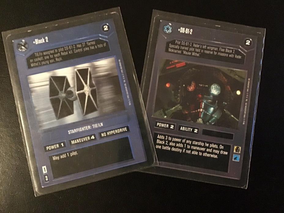 Star Wars 2 Card LOT TIE Black 2 Star Fighter + DS-61-2 Premiere Limited Edition
