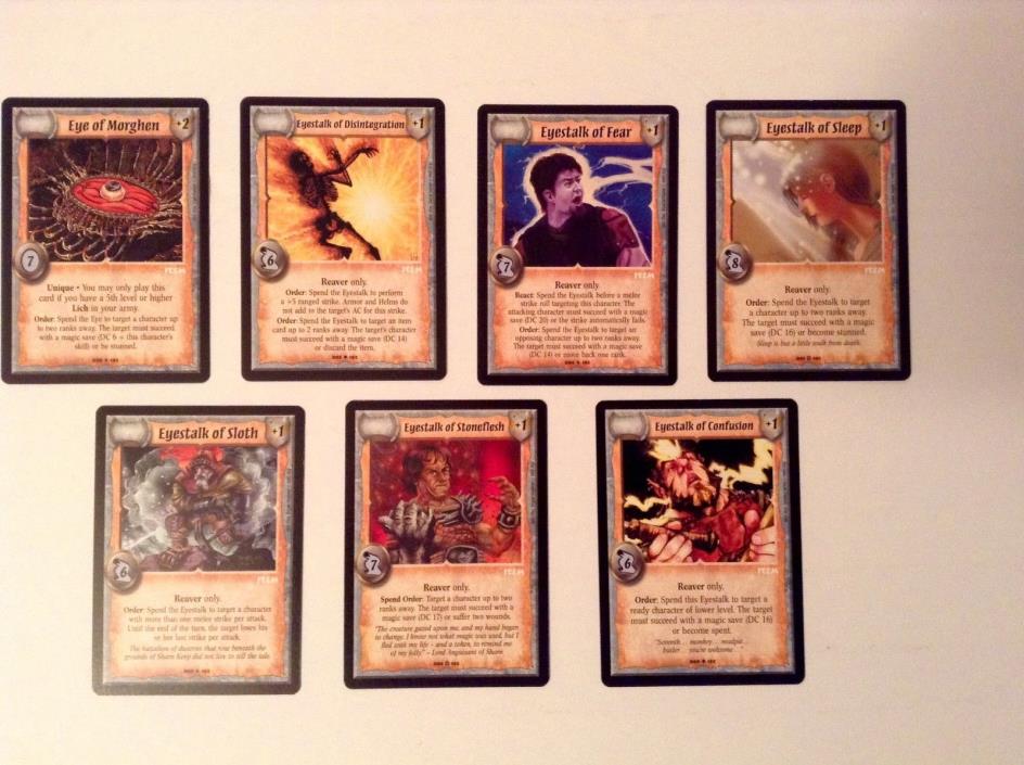 Warlord  Saga of The Storm Cards  7 Cards  Eyestalk Theme  2001