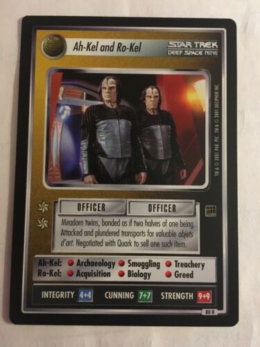 Star Trek CCG 1E Ah-Kel And Ro-Kel 80R Rare Card