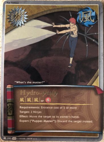 Naruto CCG - Hydro-pump [Jutsu] 797 Super Rare FOIL card NM+ Sasori