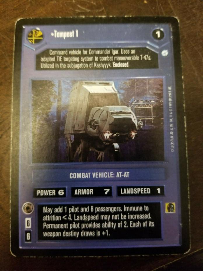 Tempest 1 [played] ENDOR star wars ccg card at-at combat vehicle swccg