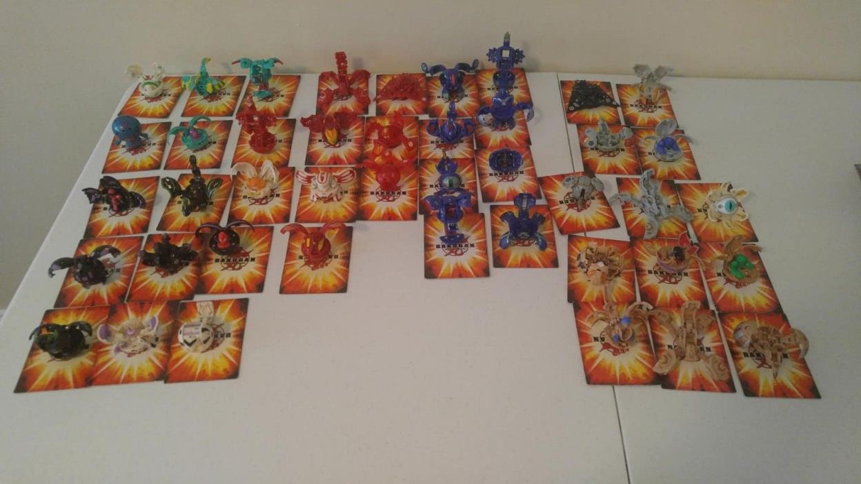 Bakugan Lot Of 43 Figures, 126 magnetic cards,134 normal cards