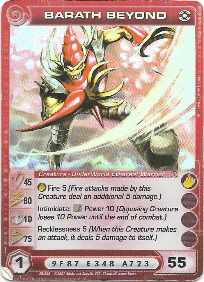 CHAOTIC CARD BARATH BEYOND 29/232 (FOIL) Super Rare - Dawn of Perim