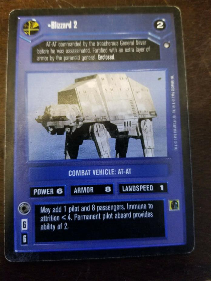 Blizzard 2 Star Wars CCG Card Hoth BB Limited SWCCG Played AT-AT Combat vehicle