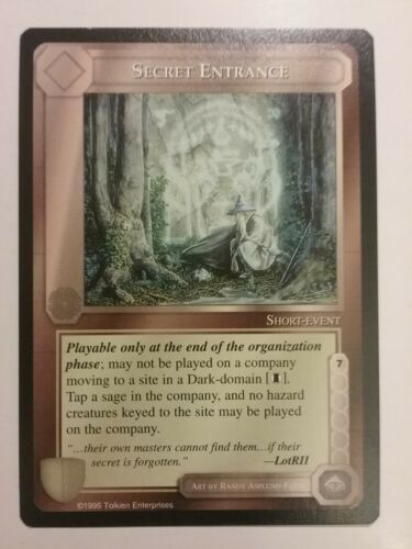 MIDDLE-EARTH CCG MECCG SECRET ENTRANCE THE WIZARDS LIMITED METW RARE LOTR CARD