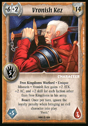 FREEK Warlord CCG Saga of the Storm VRONISH KEZ